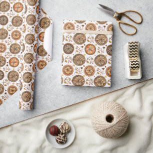 Papier Cadeau Tranche d'agrumes automnale