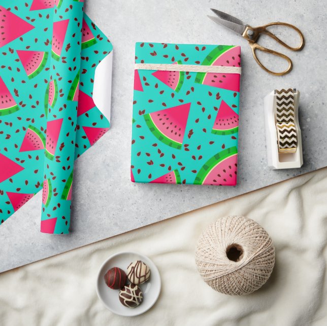 Papier Cadeau Tranche de pastèque fraîche d'été Cool   (Artisanat)