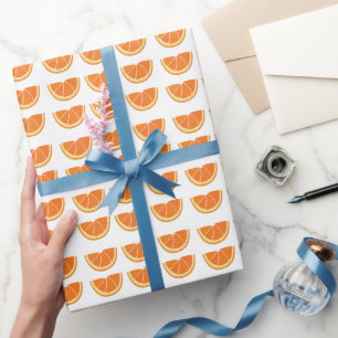 Papier Cadeau Tranches de fruits orange