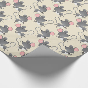 Papier Cadeau Tranquille comme souris mignonne Motif animal