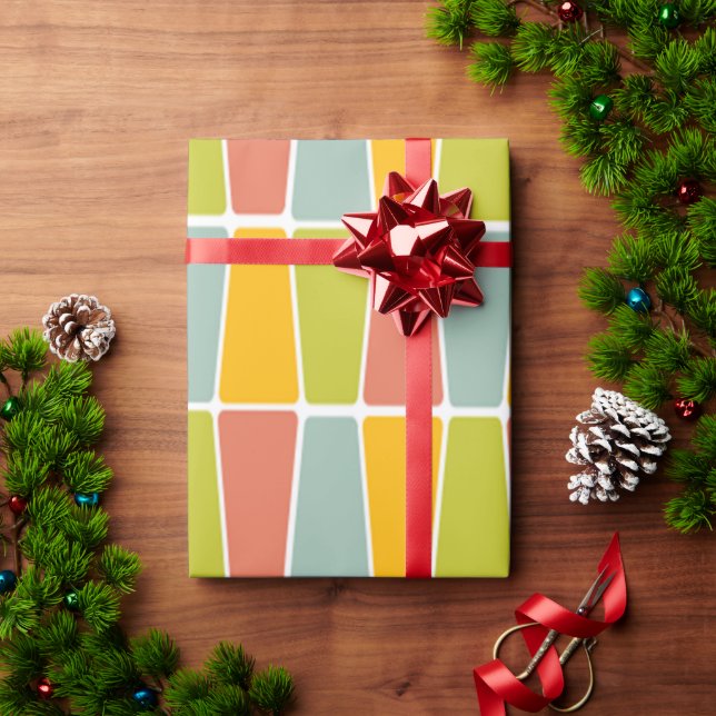 Papier Cadeau Trapézoïdes rétro (Cadeau de vacances)