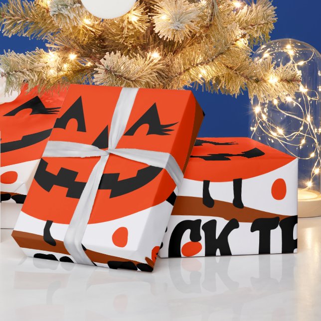 Papier Cadeau Treck Trat Citrouille Sourire (Vacances)