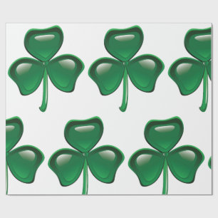 Papier Cadeau Trèfle à trois feuilles Shamrock vert