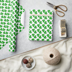 Papier Cadeau Trèfle Chanceux