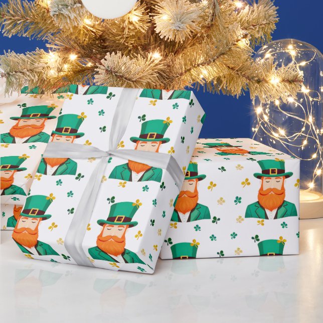 Papier Cadeau Trèfle de lutin Saint-Patrick (Vacances)