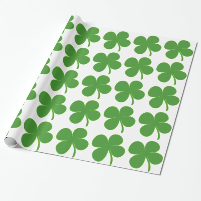 Papier Cadeau Trèfle irlandais (Déroulé)