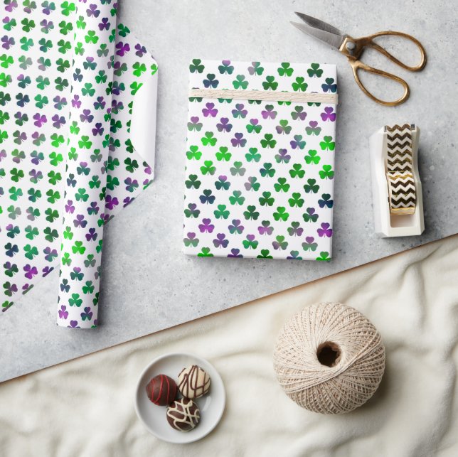 Papier Cadeau Trèfle Ton Vert Jewel - Classique (Artisanat)