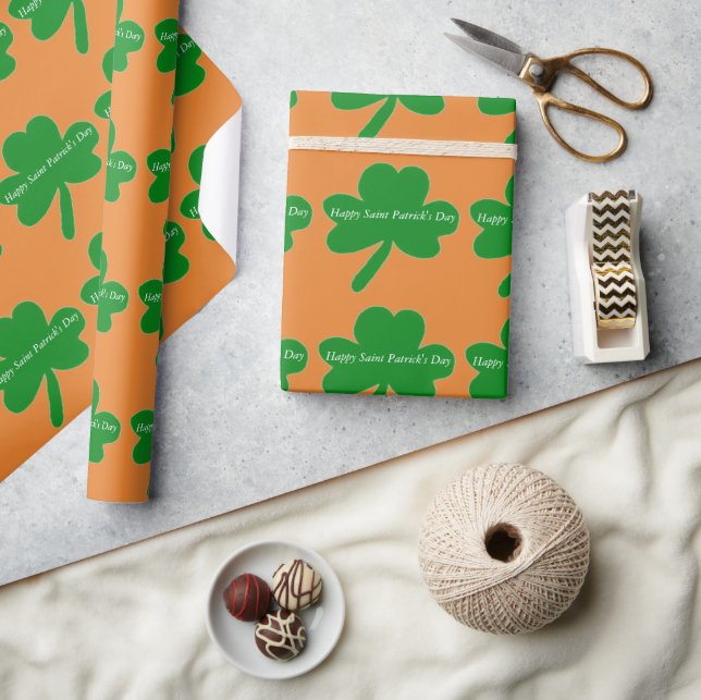 Papier Cadeau Trèfles de la Saint-Patrick (Artisanat)