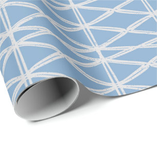 Papier Cadeau Treillis diamant contemporain moderne triangle ble