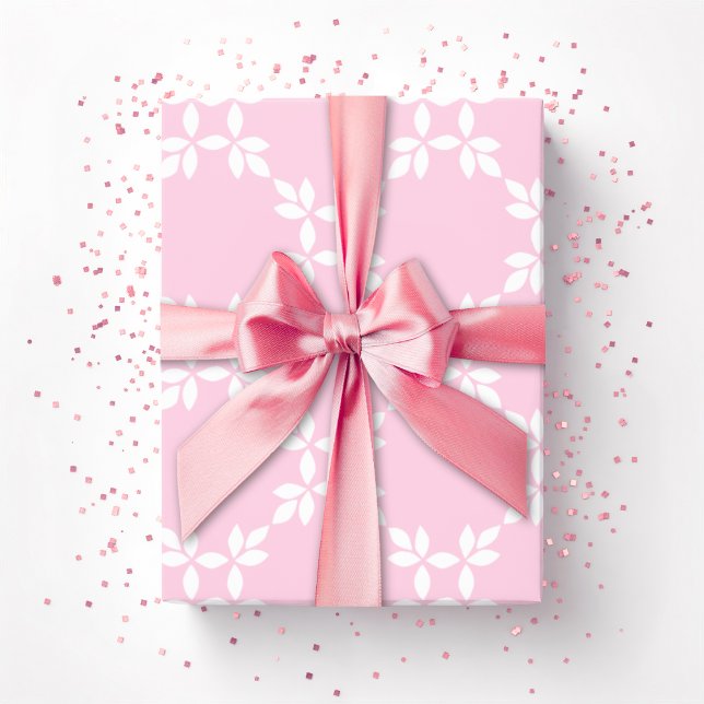 Papier Cadeau Treillis feuillu rose (Créateur téléchargé)