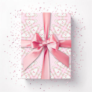 Papier Cadeau Trellis Fez Starburst en rose et vert