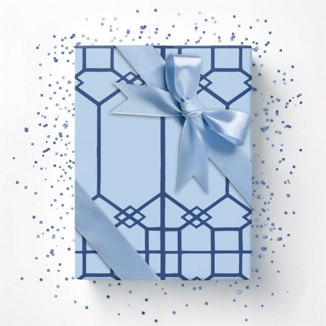 Papier Cadeau Trellis octogonal Chippendale en ardoise audacieus (Créateur téléchargé)