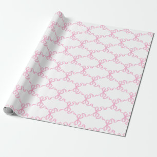Papier Cadeau Trellis rose en ruban