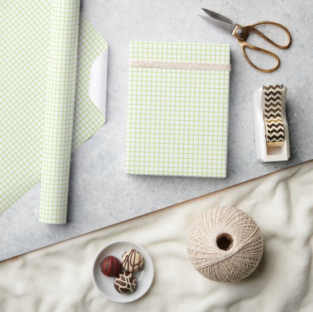 Papier Cadeau Trellis Spring Green - Blanc (Artisanat)