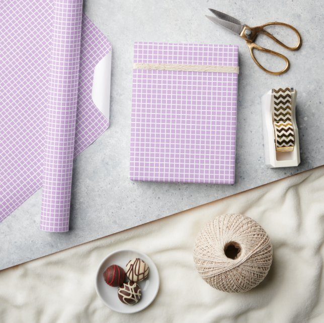 Papier Cadeau Trellis White - Lilas doux (Artisanat)