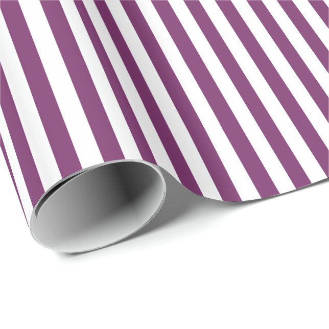 Papier Cadeau Trendy Purple et White Wide Horizontal (Coin rond)