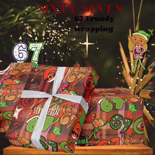 Papier Cadeau Trendy  Sixty Seven  Wrapping Paper I red plaid (Trendy Sixty Seven Wrapping Paper I red plaid)