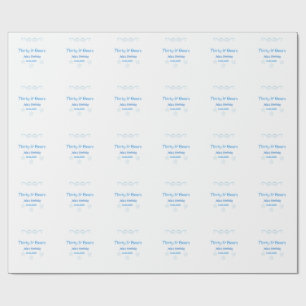 Papier Cadeau trente et bières étoile bleue espagnol nom d'anniv