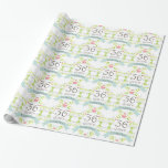 Papier Cadeau trente-sixième Enveloppe de cadeau de coeur<br><div class="desc">Le beau papier d'emballage avec le coeur et fleurissent 36 ans ensemble de trente-sixième conception d'anniversaire pour que les couples enveloppent votre cadeau spécial pour celui que vous aimez.</div>
