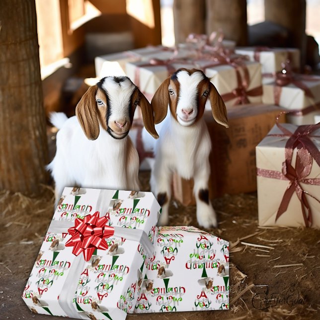 Papier Cadeau Très Joyeux Noël Boer GOAT (Créateur téléchargé)