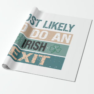 Papier Cadeau Très Probable De Sortir Irlandais