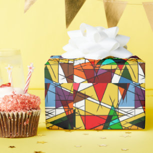 Papier Cadeau Triangle Coloré Géométrique Moderne 