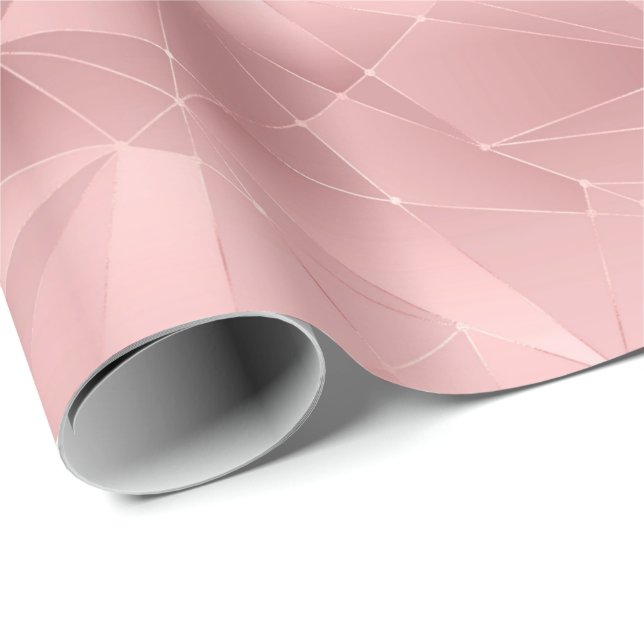 Papier Cadeau Triangle géométrique rose glamour tendance chic  (Coin rond)