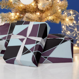 Papier Cadeau Triangle noir gris blanc bordeaux Abstrait