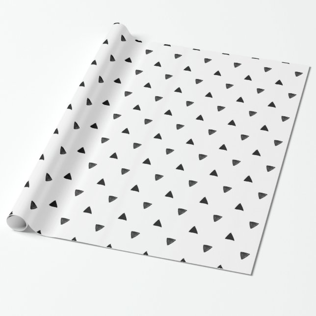 Papier Cadeau Triangle noire et blanche tirée par la main (Déroulé)