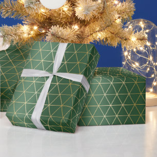 Papier Cadeau Triangle vert de Noël