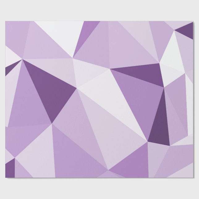 Papier Cadeau Triangles abstraites géométriques pourpres (Plat)