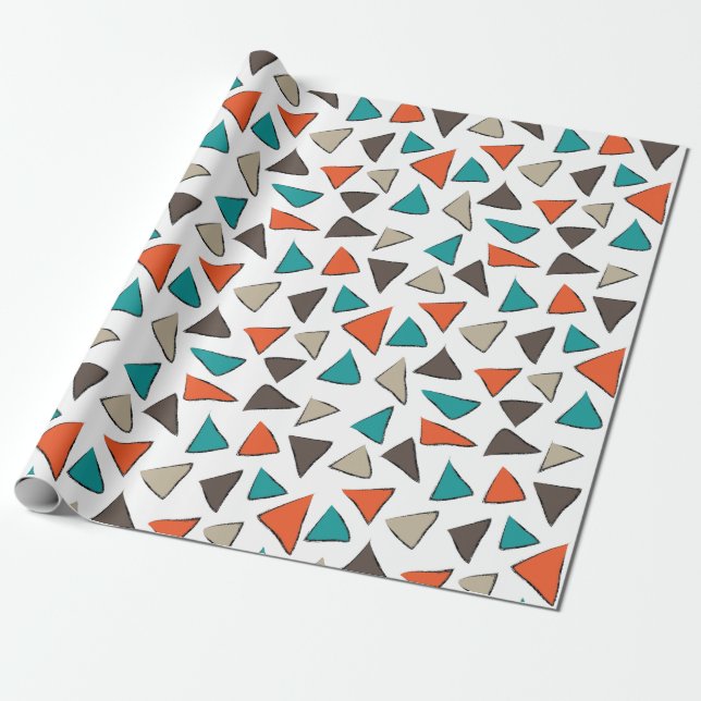 Papier Cadeau Triangles colorés Anniversaire (Déroulé)