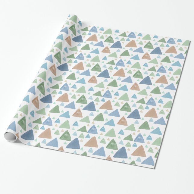Papier Cadeau Triangles d'aquarelle (Déroulé)