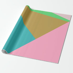 Papier Cadeau Triangles de blocs de couleurs de géométrie Abstra