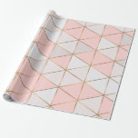 Papier Cadeau Triangles géométriques Abstraits modernes Peach Go<br><div class="desc">Les Triangles Géométriques Abstraits Modernes Peach Gold Design. Customisez avec ou sans texte. Conçu par Visnezh</div>