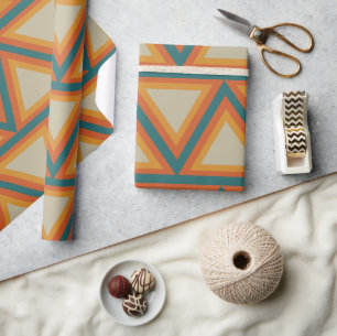 Papier Cadeau Triangles Géométriques Colorés 