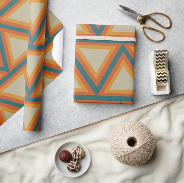 Papier Cadeau Triangles Géométriques Colorés  (Artisanat)
