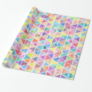 Papier Cadeau Triangles multicolores lumineuses artistiques
