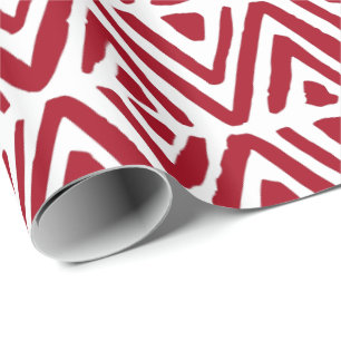 Papier Cadeau Triangles peints à la main, rangées de diamants 