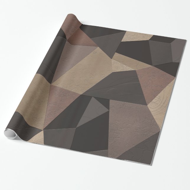 Papier Cadeau Triangles polygonaux géométriques imprimés couleur (Déroulé)