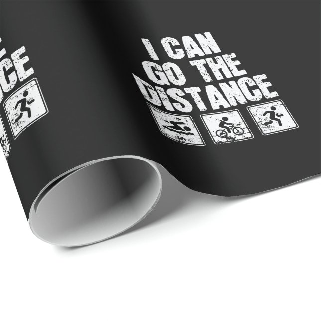 Papier Cadeau Triathlon I Can Go The Distance (Coin rond)