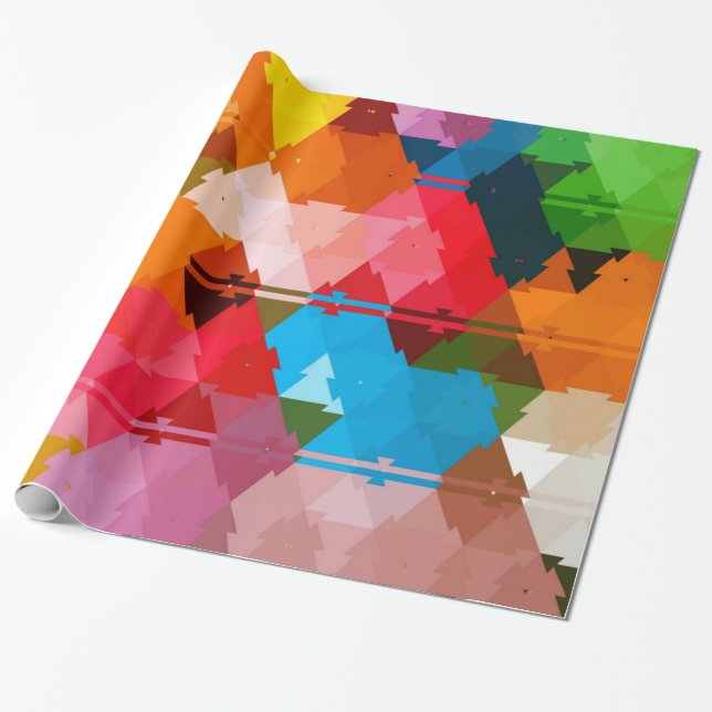 Papier Cadeau Tribal Arc-en-ciel coloré (Déroulé)