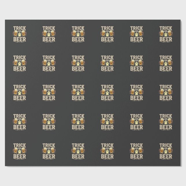 Papier Cadeau Trick or Beer Halloween Beer Design_1 (Plat)