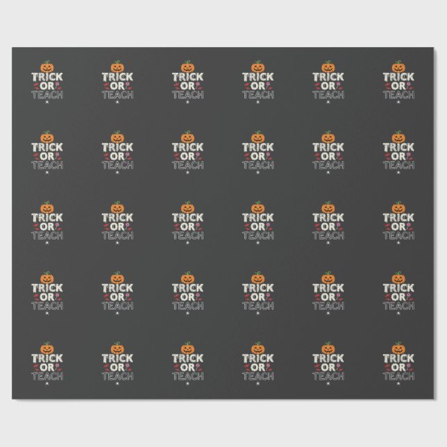 Papier Cadeau Trick or Teach Halloween Teacher Design (2)_1 (Plat)