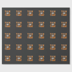 Papier Cadeau Trick or Treat Halloween Pumpkin Vector Design_1