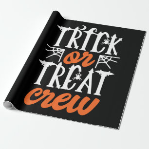Papier Cadeau Trick Ou Treat Crew Funny mignon Lune Araignée