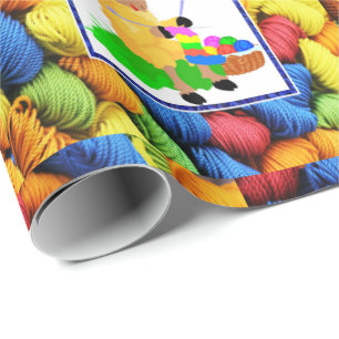 Papier Cadeau Tricot à coudre Moutons / Fer Fête des mères Anniv