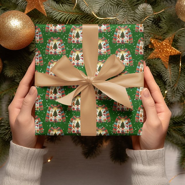 Papier Cadeau Trio d'arbre de Noël mignon Doux (Créateur téléchargé)