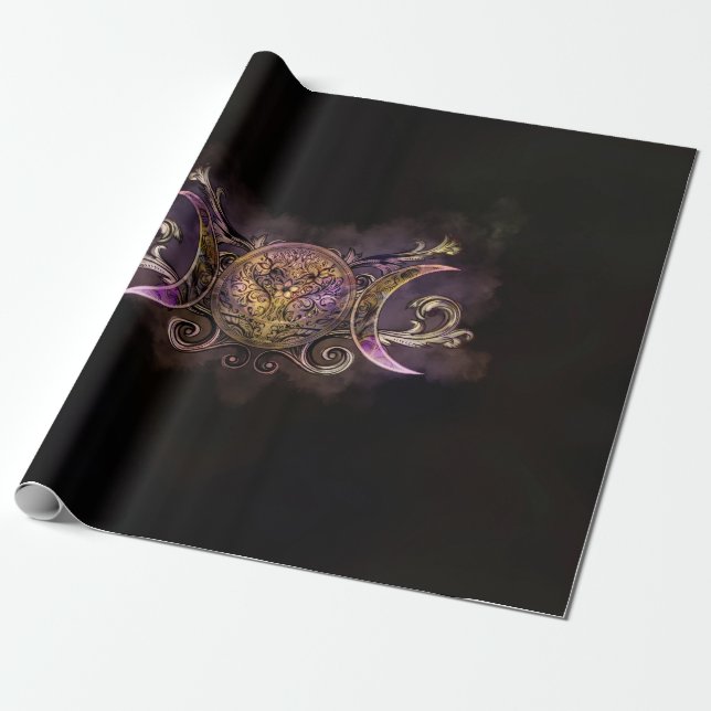 Papier Cadeau Triple Moon - Déesse triple - Minuit chanteuse (Déroulé)