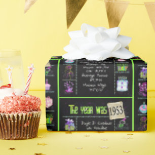 Papier Cadeau Trivia de l'année d'anniversaire 1953